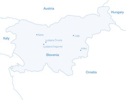 Zemljevid vseh dializnih centrov NephroCare v Sloveniji