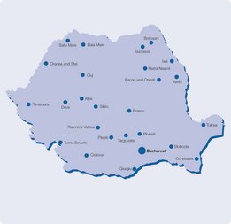 Zemljevid vseh dializnih centrov NephroCare v Romuniji